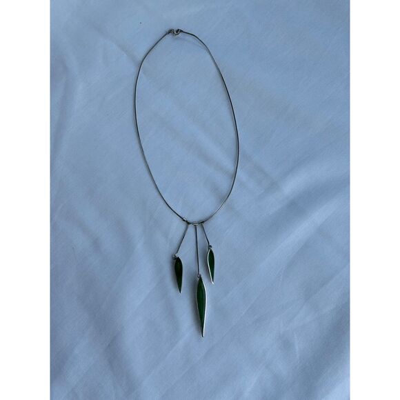 Artisan Handcrafted Silver and Sea Green Statement Necklace, Unique, Fun, Sturdy - Picture 12 of 12